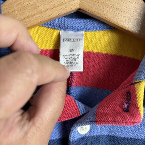 Lands End Striped Polo Romper - Picture 3 of 4